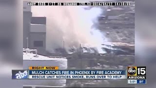Phoenix Firefighters put out Mulch Fire