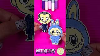 Gomez Addams Meet Labubu 🎃 Wednesday Halloween DIY Papercraft #wednesday #diy #papercraft #art
