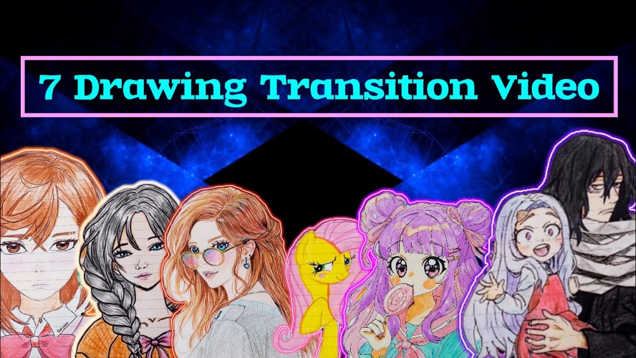 🔥 7 Amazing Drawing Transition Video | Before & After Drawing | Sketch to Anime Art