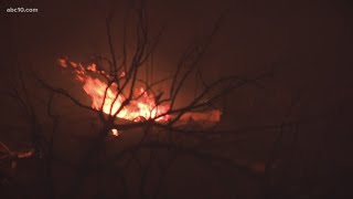 Homes near Santa Rosa burning due to the Glass Fire