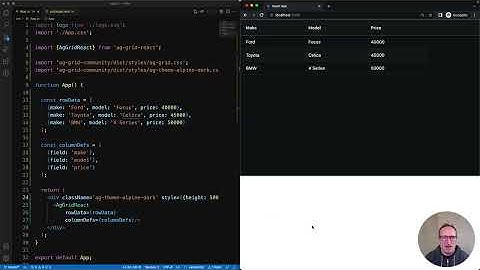 Quickstart Tutorial for the React Data Grid from AG Grid