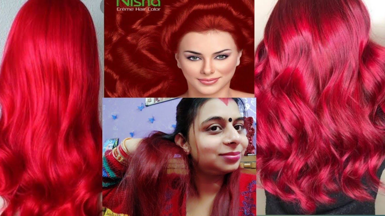 Buy Nisha Creme Hair Color for Women and Men Flame Red Hair Color Long  Lasting Party Hair Color With Henna Extracts for Hair Care Pack of 1  60g90ml18ml Online at Low Prices