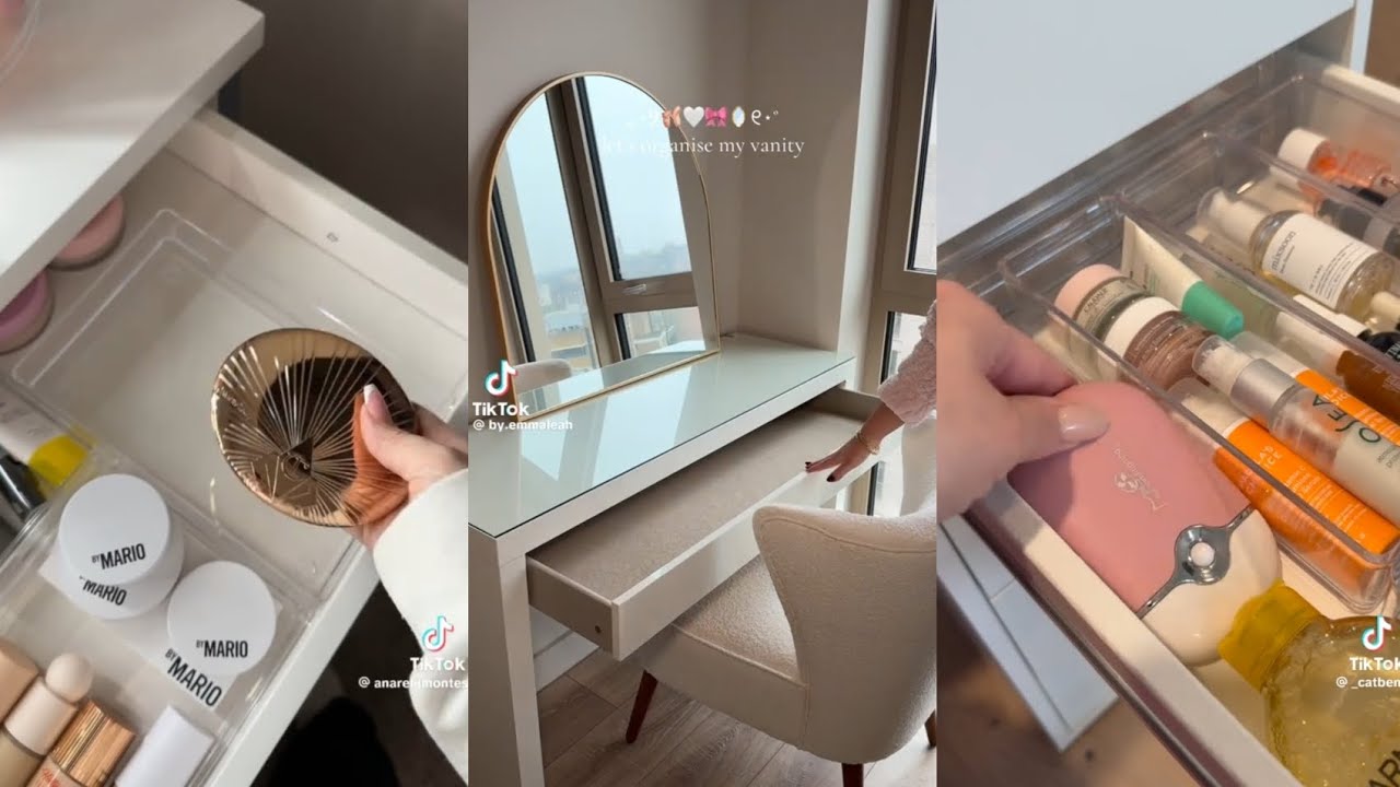 ASMR AESTHETIC VANITY ORGANIZATION ✨️ || Tiktok Completion #asmr #organization #vanity