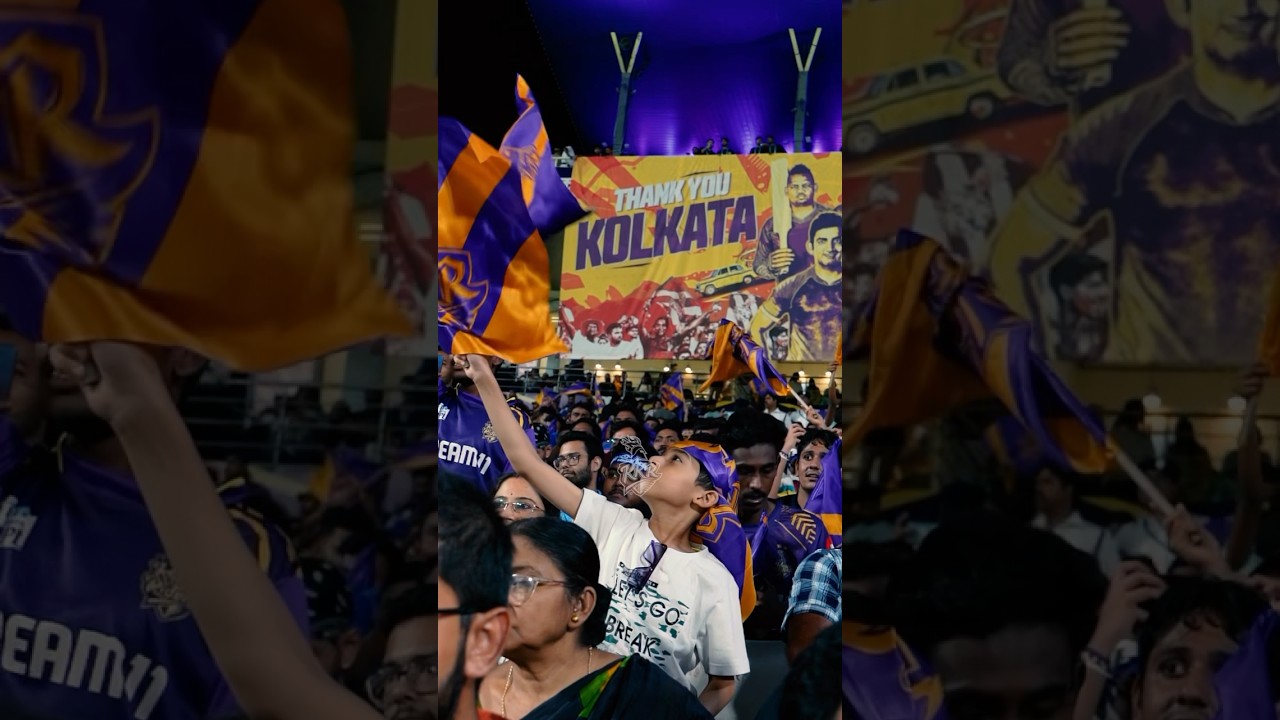 Kolkata fans with big banners in Eden Gardens during 