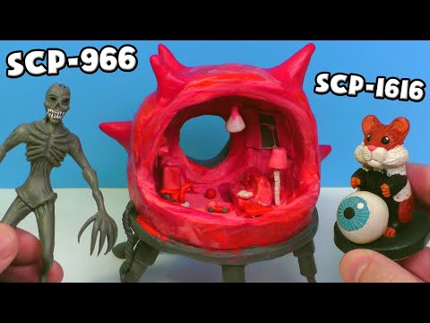 Бессоник SCP-966, Хомяк Грызлик SCP-1616 и мебель Живой Комнаты SCP-002 - Лепим  из пластилина