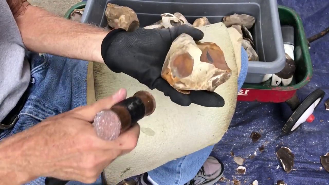 bifacing with a hammer and such