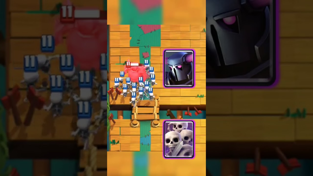 Pekka vs ( Royal recruits and Skeleton army and Barbarians ) 