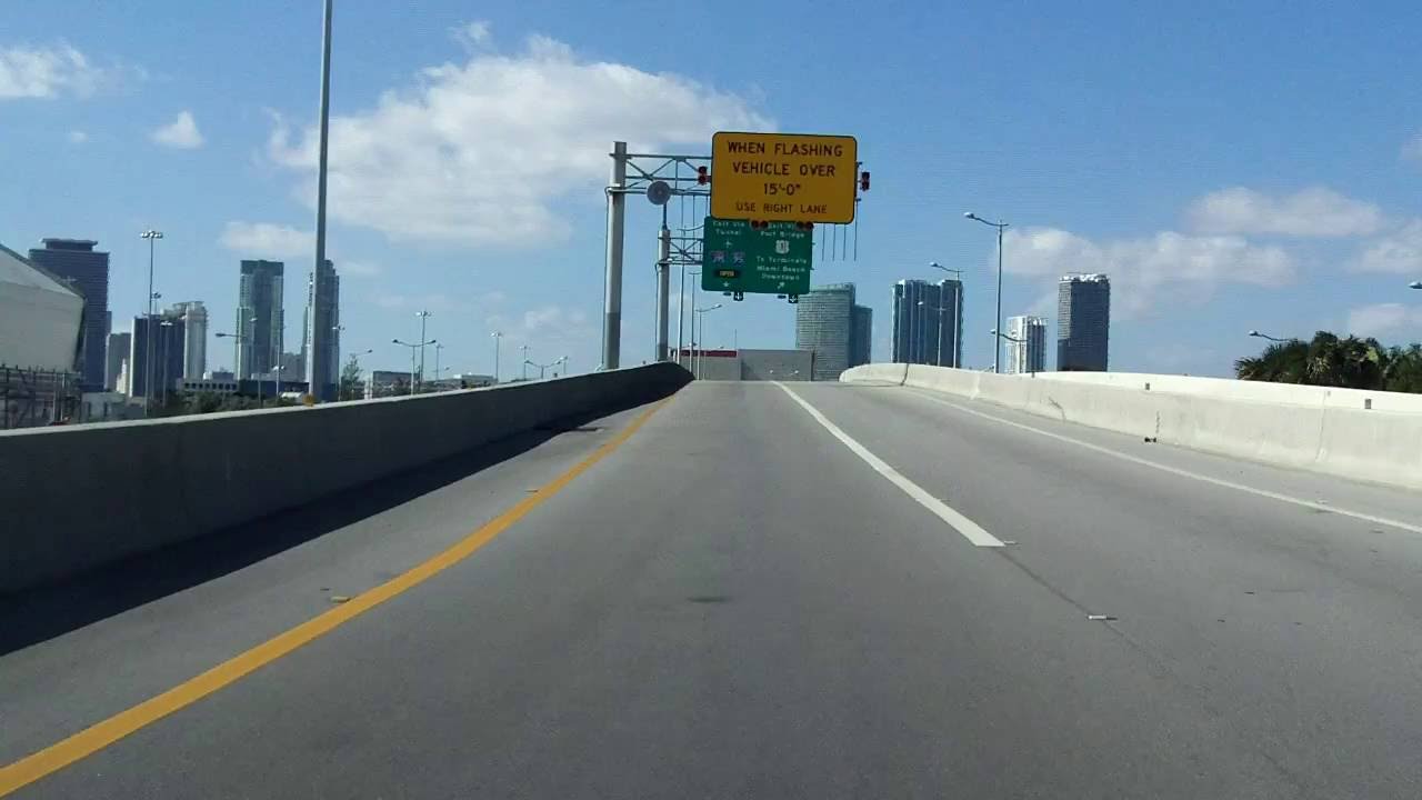 Port Miami Tunnel (FL 887) northbound YouTube