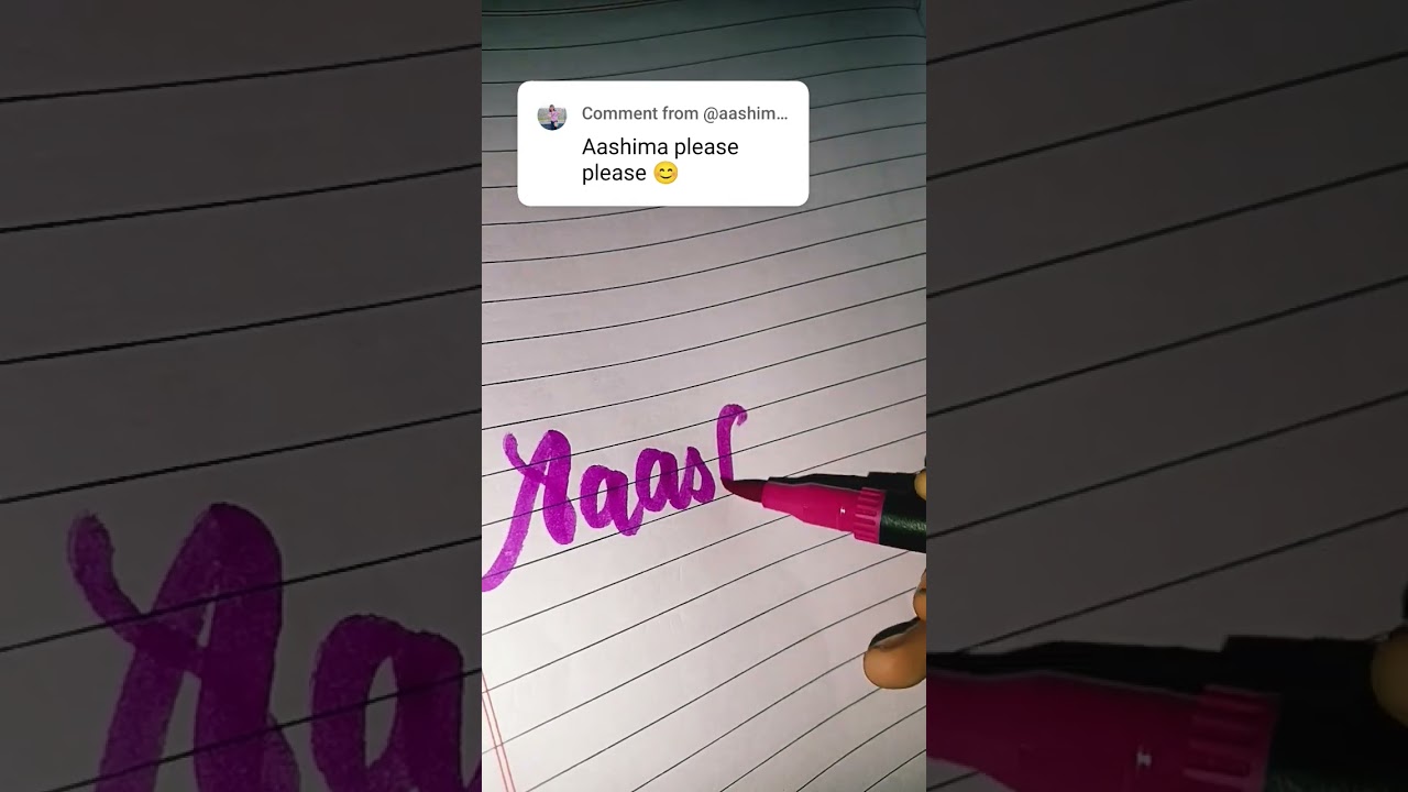 aashima in cursive writing 