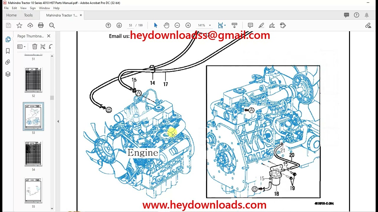 Mahindra Tractor '10' Series 4010 HST Parts Catalogue Manual - YouTube