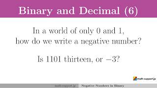 How Computers Store Negative Numbers in Binary | Binary (6)