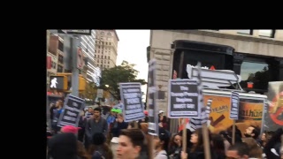 anti-Trump demonstration, New York City, 11/4/2017
