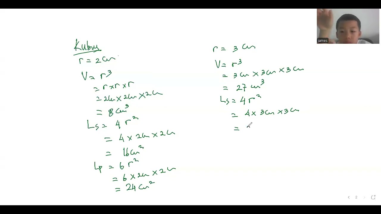 SABTU 22 NOV 2025 JAMES SESI 1 VOLUME DAN LUAS KUBUS