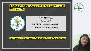 MPCE 022 Important Questions with PYQs for June 2026 Exams