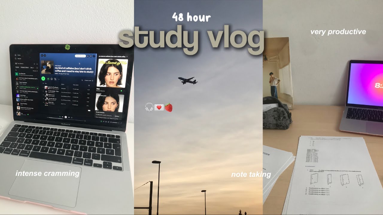 Study Youtube study vlog 🌱 intense cramming, note taking, very productive - YouTube