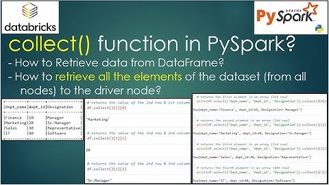 212. Databricks | Pyspark: Collect() | How to access elements of dataframe? | #pyspark PART 212