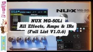 NUX MG-50Li All Effects, Amps & IRs (Full List V1.0.6) screenshot 5