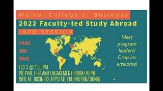 Faculty Led Study Abroad Programs 2022 - Info Session