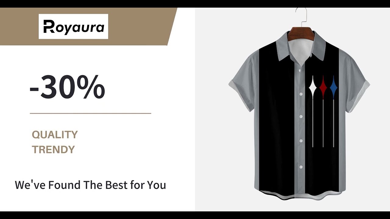 Shop men's hawaiian bowling shirts on Royaura.com.