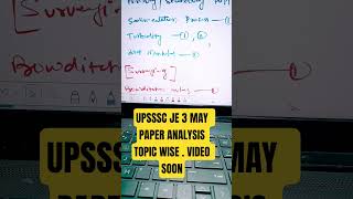 UPSSSC JE 3 MAY  PAPER ANALYSIS TOPIC WISE . VIDEO SOON
