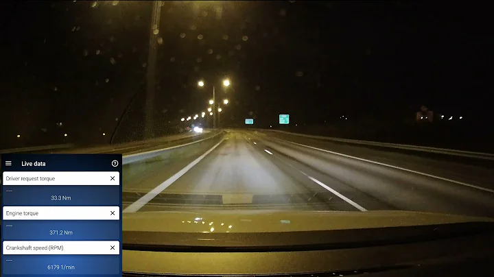 OBDeleven live data of engine rpm, torque