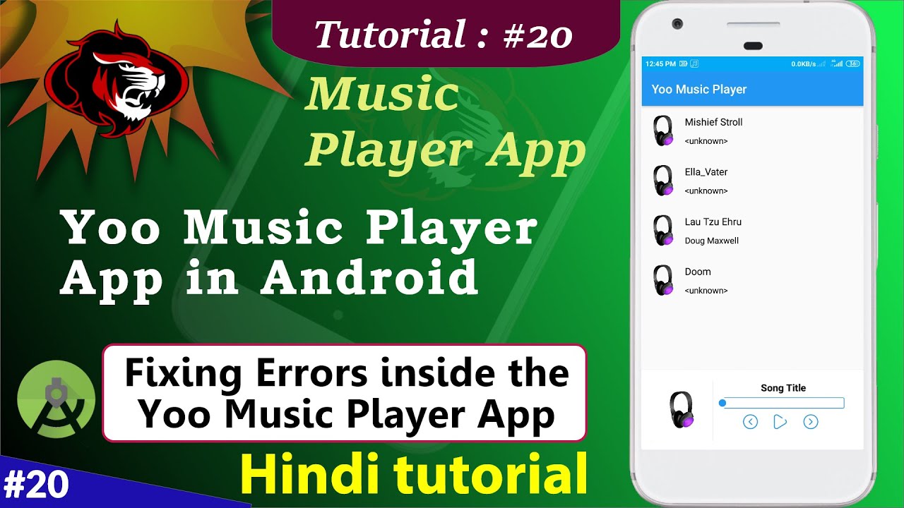 How to Create Music Player App Music Player app in android Fixing
