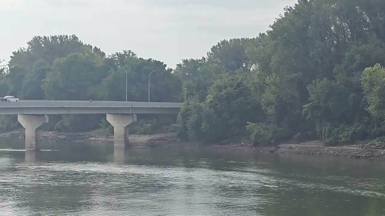 Hawk pair, fishing downtown Des Moines Iowa