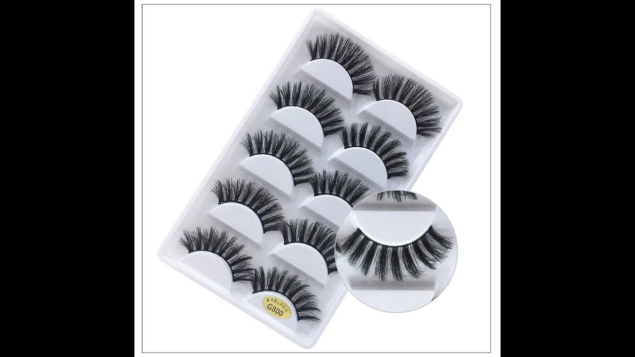 Многоразовые норковые 3d накладные ресницы 5 пар в наборе натуральные длинные толстые мягкие и яркие