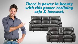 The Dunwell Power Reclining Sofa and Recliner Set at the House of Furniture in Lubbock