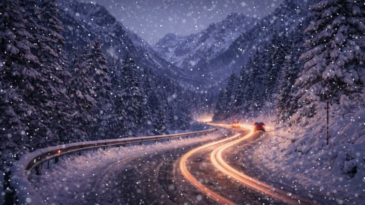 Snowy Mountain Road ❄️ Snowcore Chillstep | Calm Winter Ambience