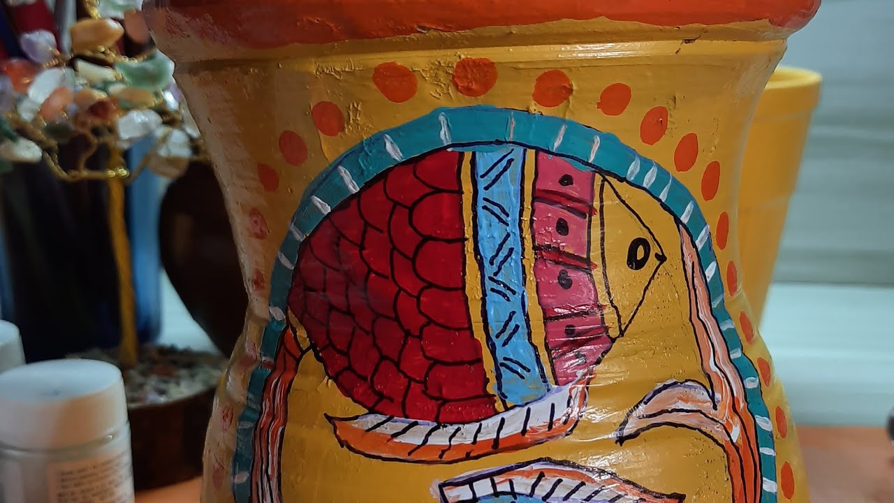 Terracotta pot design, hand made hand painted craft with love YouTube