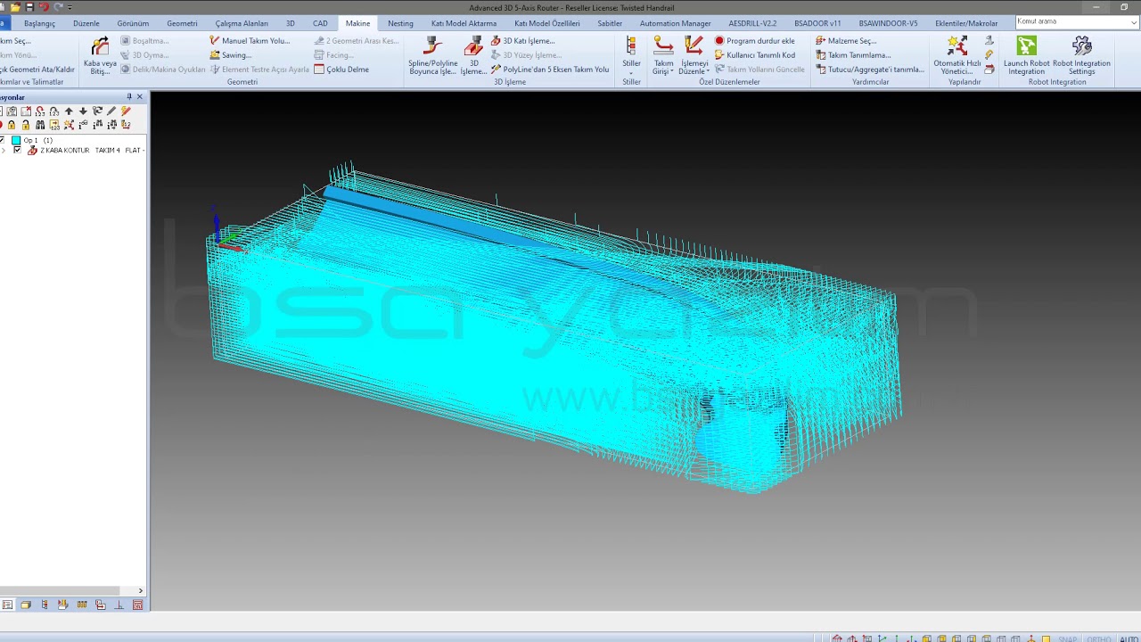 Alphacam 3D Z Kontur Kaba