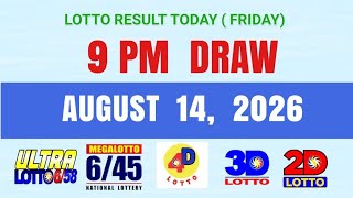 Lotto Result Today 9pm Draw August 14 2026 PCSO