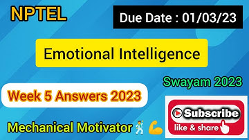 Emotional Intelligence | Week 5 Quiz | Assignment 5 Solution | NPTEL | SWAYAM 2023