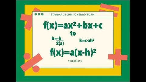 Rewriting Vertex Form to Standard Form and vice versa