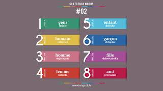 #02 - Język FRANCUSKI - 500 podstawowych słów. Kurs języka francuskiego.