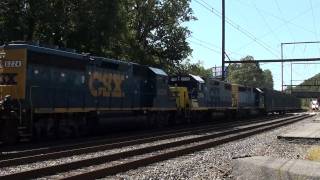 CSX Q190-28, Q702-28, NS 14G, and Q418-28 - Woodbourne, Pennsylvania on 8/28/2010