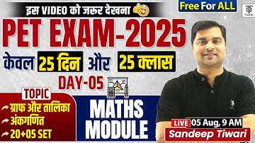 PET Exam 2025 | ग्राफ और तालिका (Graph and Table), अंकगणित (Arithmetic)  Day-5 ..Sandeep Tiwari