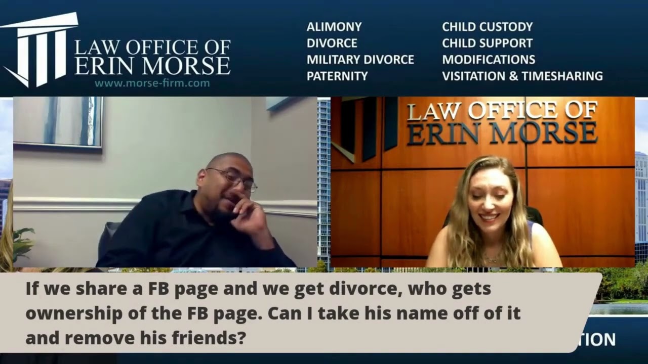 Who gets the facebook account.....? #legalmorseofaction #erinmorseforyourdivorce