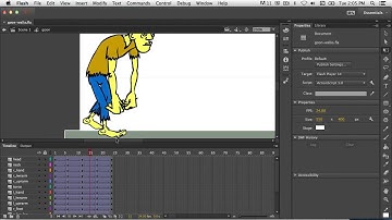 Flash (any version): Walk cycle without bones (3 of 3 - cleanup)