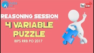 IBPS RRB PO | 4 Variable Puzzle | Reasoning Tricks |  Online Coaching for SBI IBPS Bank PO
