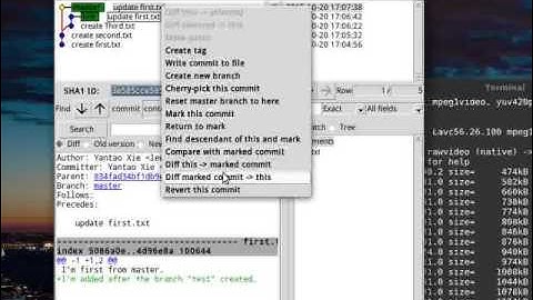 How to compare two git branches with gitk