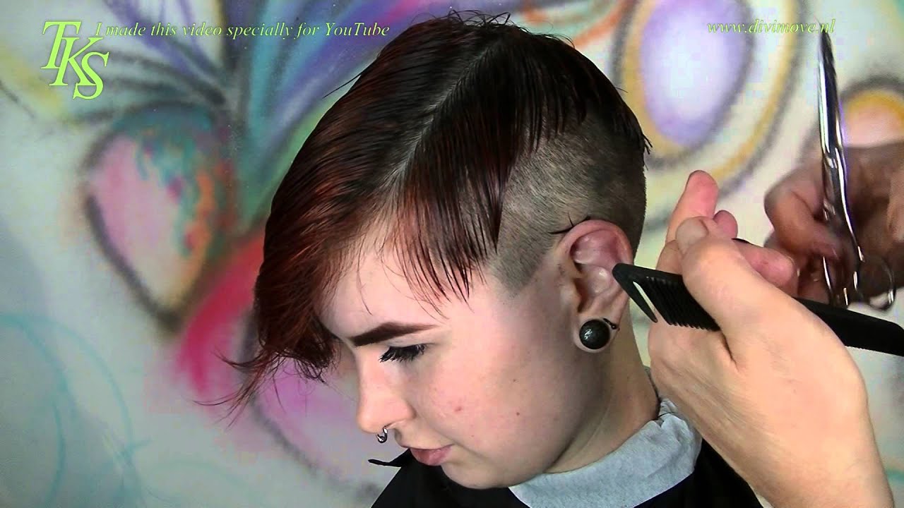 Ultra short disconnect clipper cut sides with tattoo Pixie hairstyle ...