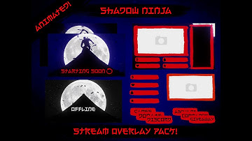 Shadow Ninja Animated Stream Overlay Pack Example Video