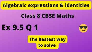 Algebraic expressions & identities Class 8/ Ex 9.5 Q 1/ All examples explained in detail/ best meth