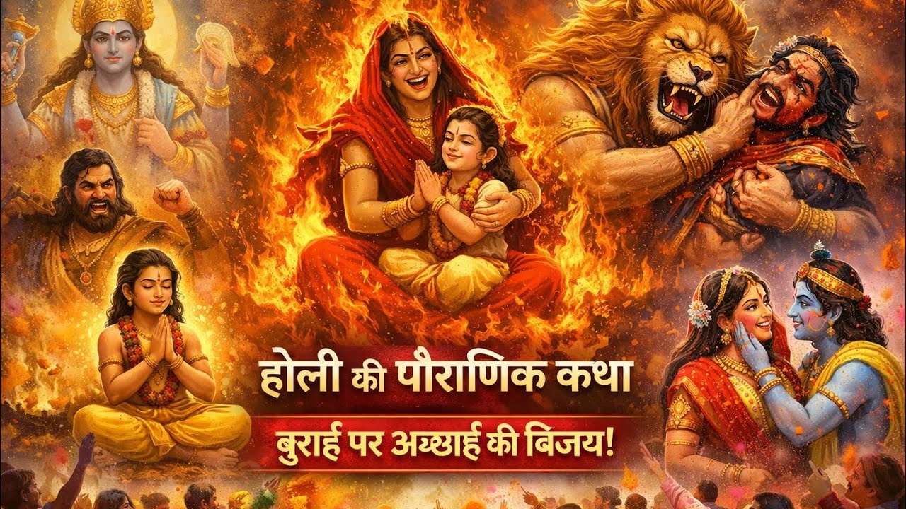 होली के पौराणिक कथा। जिसे सुनने मात्र से सभी व्यक्तियों के पाप मिट जाएंगे। होली के आध्यात्मिक कथा।