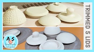 Trimming 5 Throw off the Hump Lids @Pottery101 pottery video