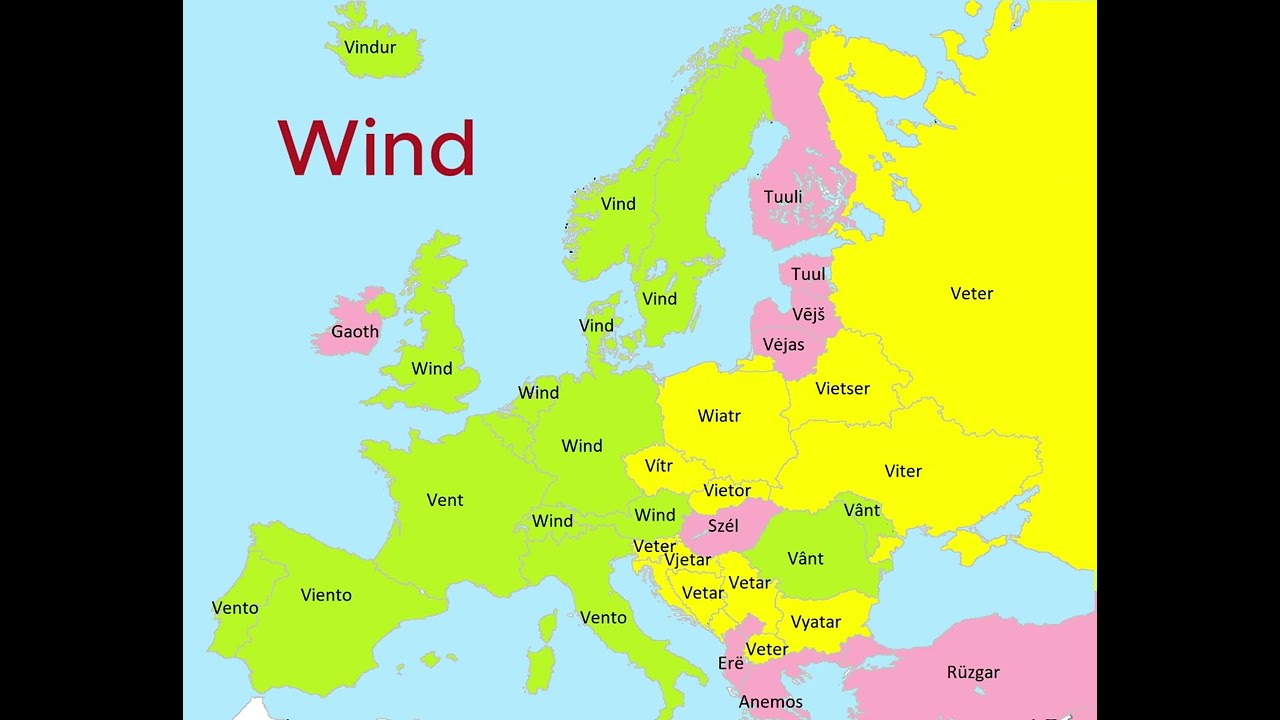 Climate Phenomena in European Languages | Language Map