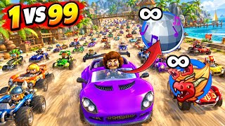 😱 1 VS 99 Players Using the INFINITE Powerup Hack in Beach Buggy Racing 2! 🔥 screenshot 2