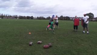 FB down field blocking training basic pt 13. 18/10/2014